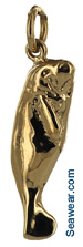 14kt gold manatee necklace pendant charm