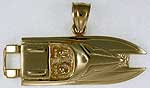 nautical gold jewelry power boat charm racing cat boat pendant