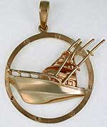 sport fishing boat jewelry  pendant