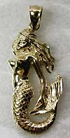 14kt gold mermaid pendant