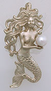 white gold mermaid jewelry pendant