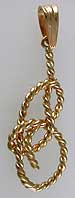 14kt gold bowline knot pendant