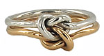 true lovers knot ring in 14k silver platinum