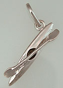 14kt white gold kayak and paddle charm