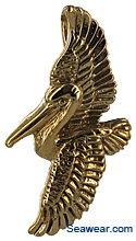 small flying pelican pendant with hidden bail
