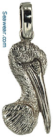 white gold pelican pendant