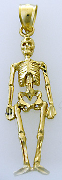 14kt gold skeleton pirate charm