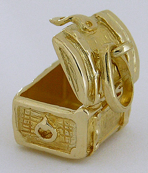 gold treasure chest pendant