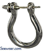 large platinum shackle earring