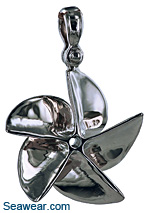 white gold five blade speed propeller necklace pendant