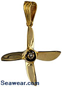 gold propeller jewelry necklace charm