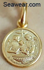 14kt gold Baptism medal