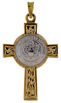 14kt white and yellow United States Army Celtic Cross