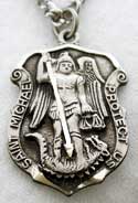 silver saint michaels badge medal