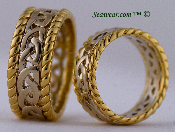 profiles of Celtic love knot sailor rings