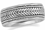 white gold braided comfort fit wedding band