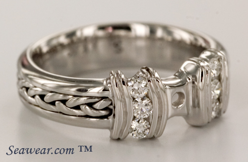 white gold braided diamond engagement ring