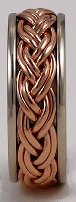 Catalina Sunset band high polish rose and white gold