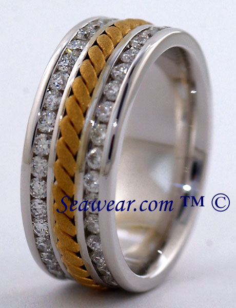 1.5cts of GH color diamonds in nautical anniversary band
