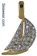 sailboat necklace pendant with diamonds