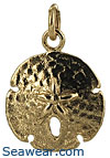 14k gold small arrowhead sand dollar jewelry pendant or charm