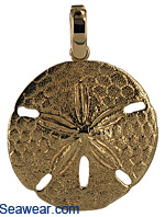 sparkling Keyhole sand dollar necklace pendant