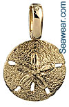 sparkling gold sand dollar necklace pendant