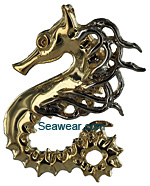 14kt gold sea horse sea dragon necklace