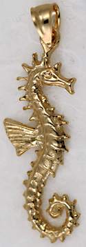 14kt gold seahorse pendant