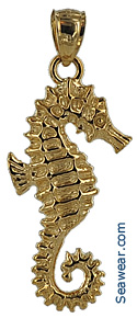 14kt gold small seahorse charm