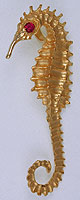 14kt seahorse jewelry charm with gemstone eye
