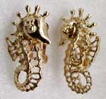 filigree style sea horse earrings