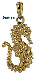 14k gold sea horse necklace pendant