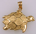 14k gold hawks bill turtle pendant