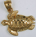 14kt loggerhead sea turtle necklace