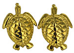 gold sea turtle hatchling earrings