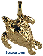 gold sea turtle jewelry necklace pendant