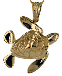14k gold large sea turtle by Peter Costello