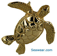 gold sea turtle pendant