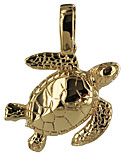 baby green sea turtle pendant or charm