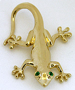 gold gecko pendant