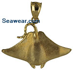 horned manta ray jewelry pendant