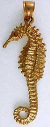 giant gold seahorse pendant