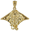 14kt gold small spotted leopard ray  jewelry charm