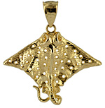 leopard ray 14kt gold charm