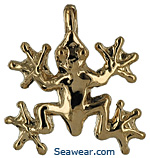 14k tree frog pendant with hugging ability!