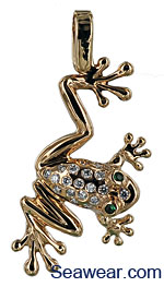 tree frig jewelry necklace pendant with diamonds and emerald eyes