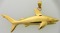14kt shark necklace pendant