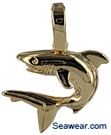 gold shark jewelry necklace pendant