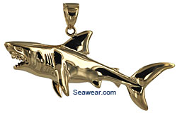 3D great white shark pendant